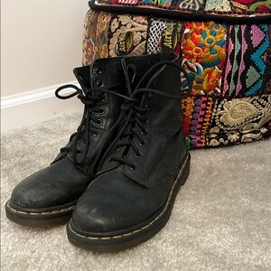 Dr. Martens Black Combat Boots with Air-Cushioned Sole